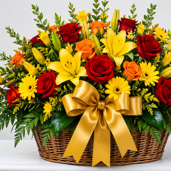 Bright and Bold Sympathy Basket