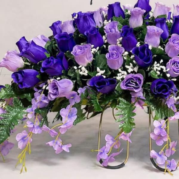 Lavendar and Purple Headstone Saddle