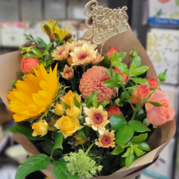 Graduate's Wrapped Cut Flowers