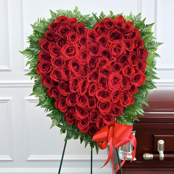 Forever in My Heart Red Rose Standing Spray
