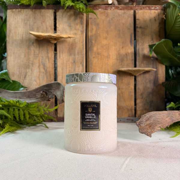 Voluspa Santal Vanille Large Glass Jar Candle 18 oz