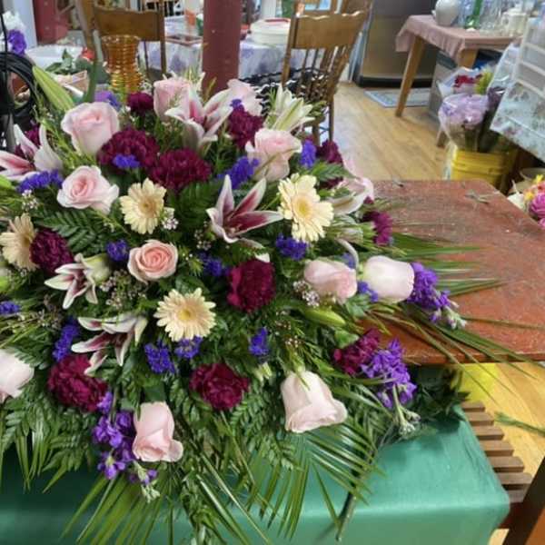 Luscious Purple Casket Spray