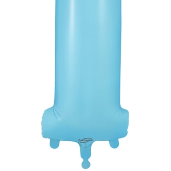 Blue number 1 foil balloon on a white background