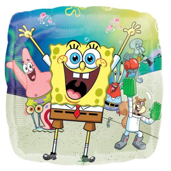 SpongeBob cartoon balloon with Patrick and other characters
