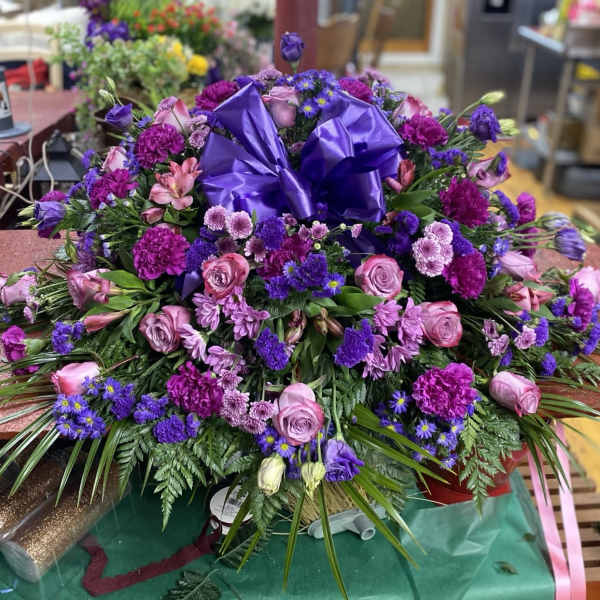 Lavender Fields Casket Spray