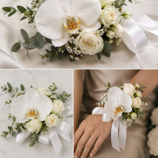 Luxury wrist Cartage(select the color and flowers)