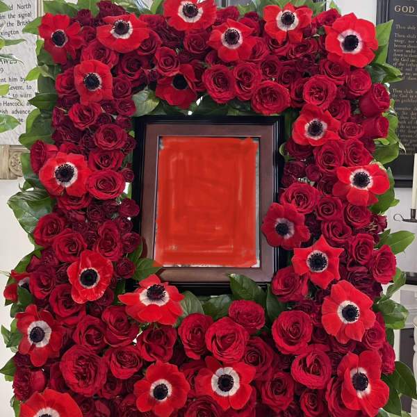 Farewell in red roses & Anemones