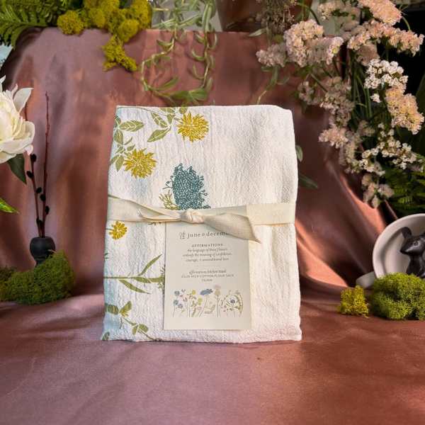 June & December Affirmations Kitchen Tea Towel