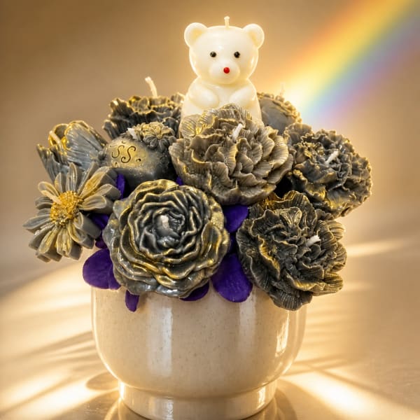 Father’s Day Midnight Bloom Candle Arrangement