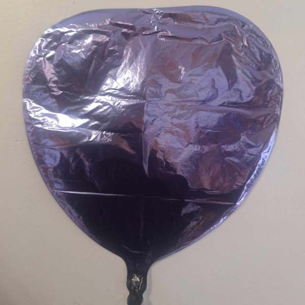 Purple metallic heart-shaped balloon