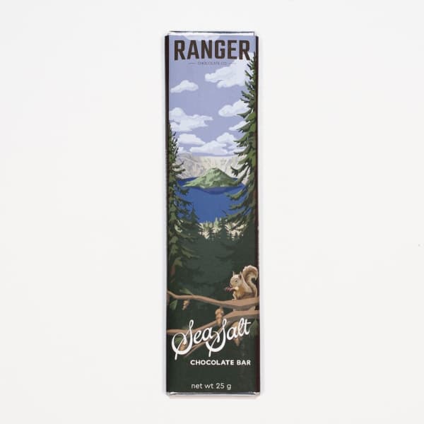 Sea Salt chocolate bar in a tall illustrated wrapper