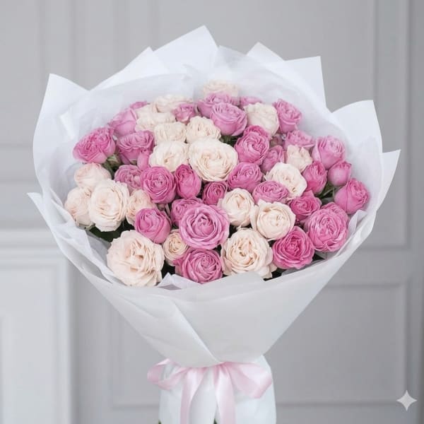 Pink& white Rose bouquet