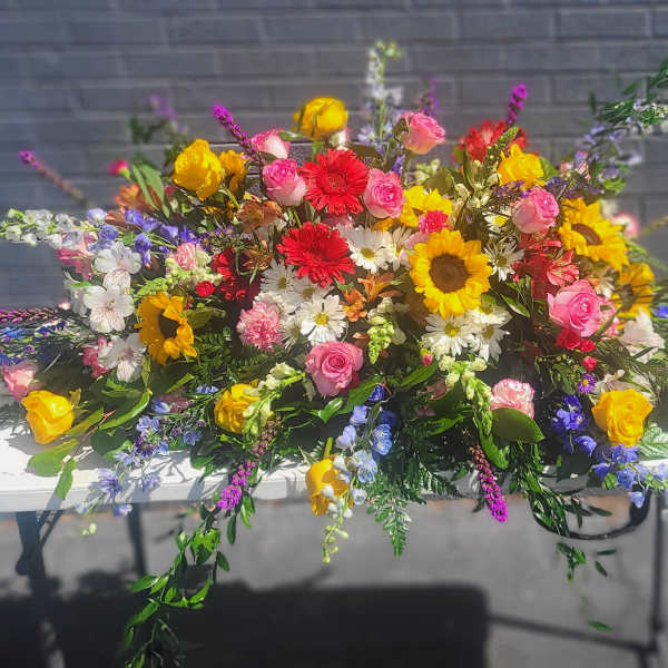Casket Spray Christine's Spring Garden