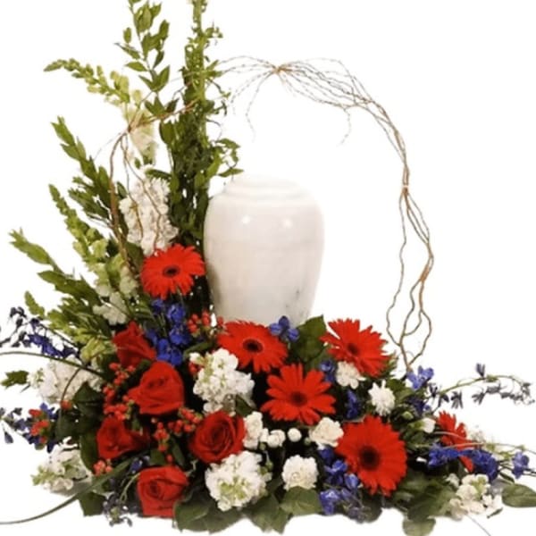 Wildflower, Red, White & Blue - Cremation Tribute