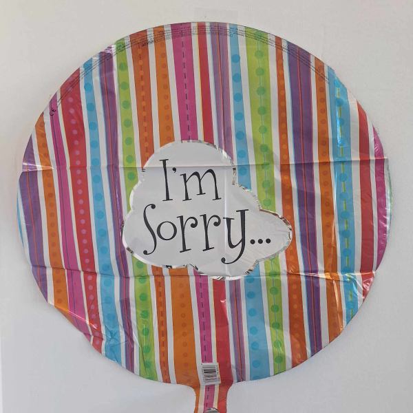 Round rainbow balloon with "I'm Sorry" text