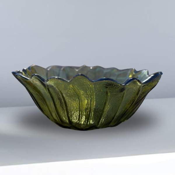 Indiana Glass Sunflower Bowl Avocado Green Glass Dish Bowl
