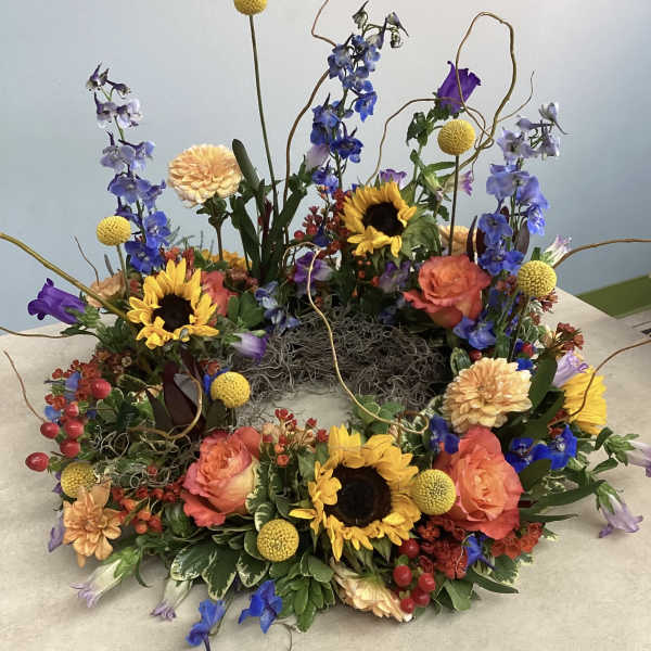 Colorado Wildflower Sympathy Urn Wreath