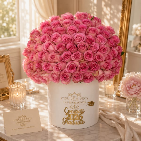75 Pink Roses Graduation Luxury Box 2026