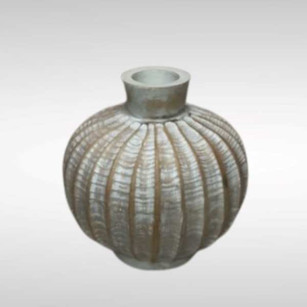Small Round Fluted Vase Table Decor Ribbed Vase