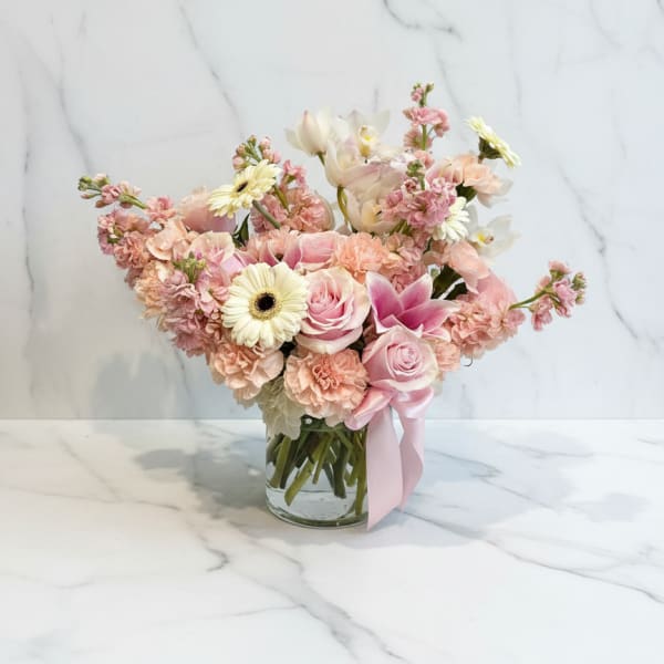 Peach Cymbidium Vase