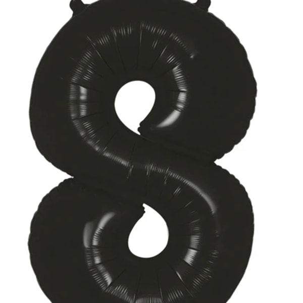Black number 8 foil balloon