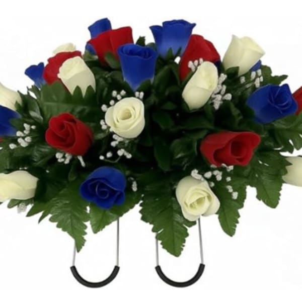 Small Silk Rose Memorial Saddle