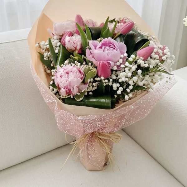 Peony & Tulip Splendor - Sparkling Pink Bouquet
