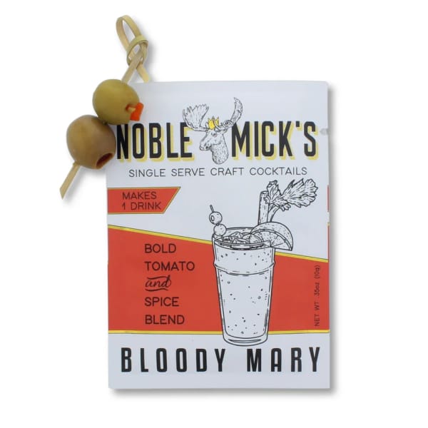 Bloody Mary cocktail mix box with olive garnish picks