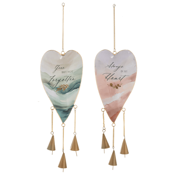 Bereavement Watercolor Heart Message Chime (Small)