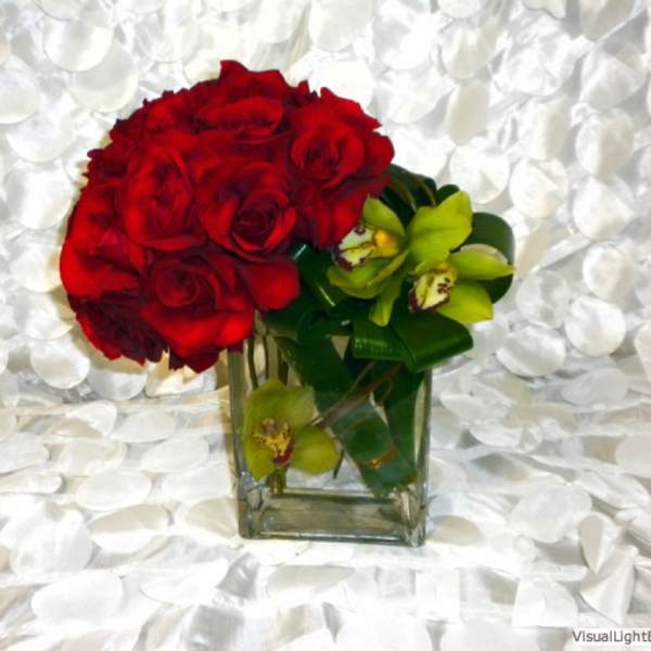 Custom Arrangement with Roses and Cymbidium Orchid