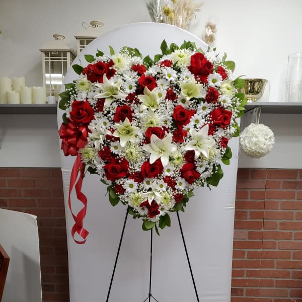 Red and White Standing Heart