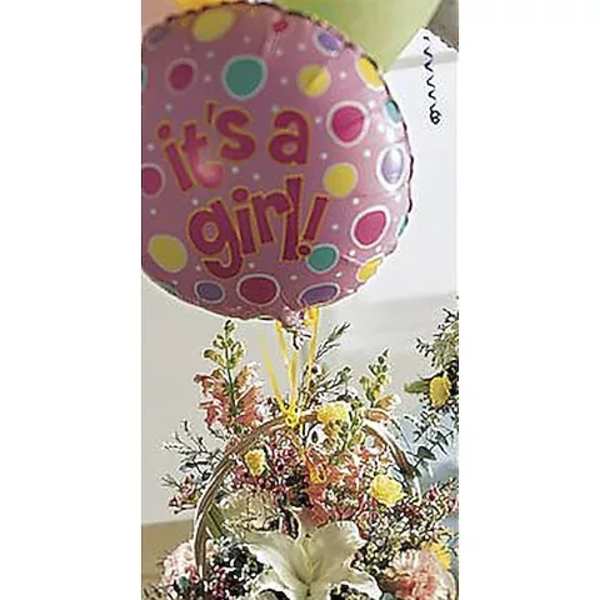 Baby Girl Bouquet with Ballons