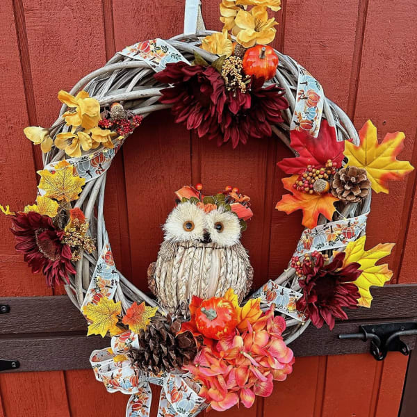 Thanksgiving Owl Wreath