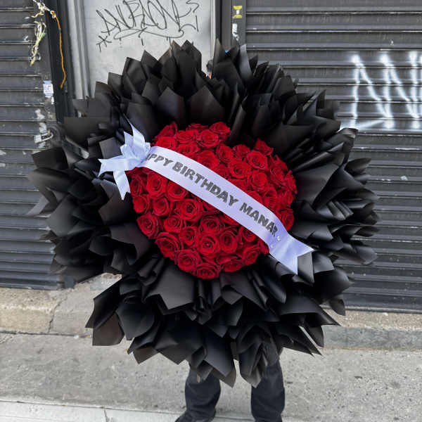 Midnight Heart- Luxury Rose Dome