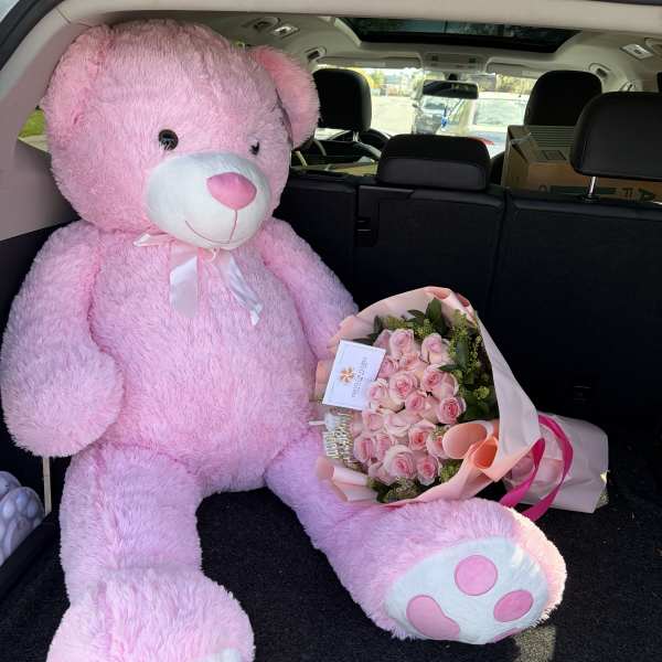 Regalo para quinceañera rosas y peluche