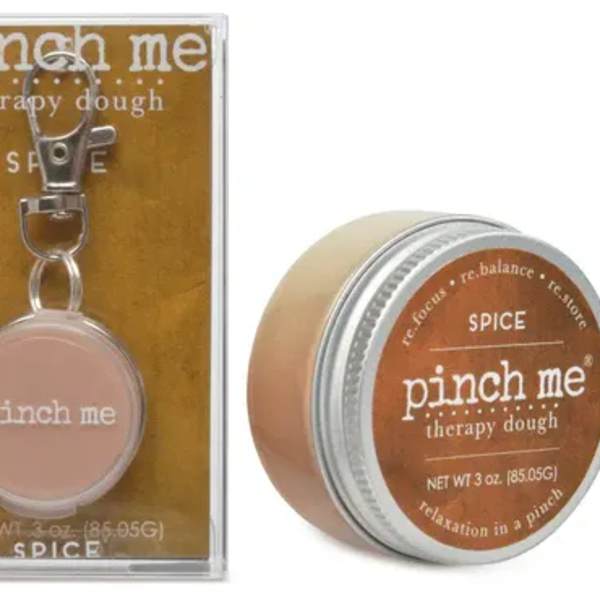 Therapy dough keychain and tin in spice packaging