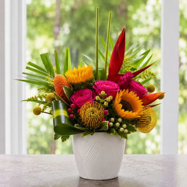 Tropical Summer Bloom Designer’s Choice Arrangement