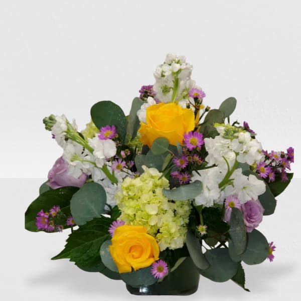 Spring square vase arrangements