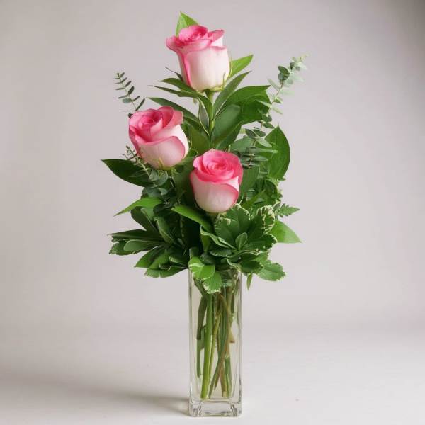 Pink Rose Bud Vase