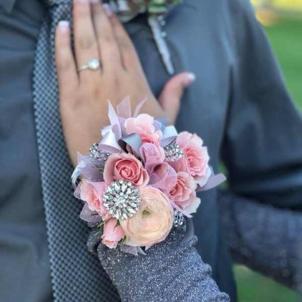 Blush Glam Corsage & Boutonniere Set