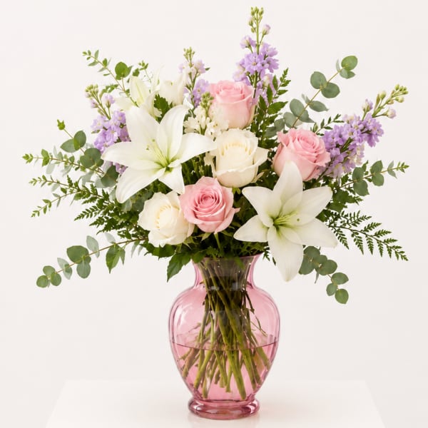 Blush Lily Garden Vase