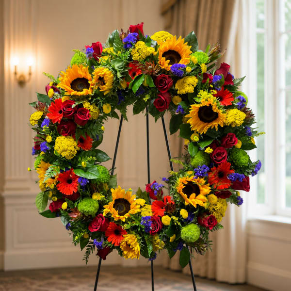 Vincent’s Sunflowers Standing Wreath