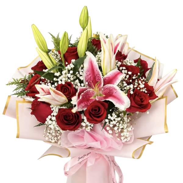 Red Roses and Lilies