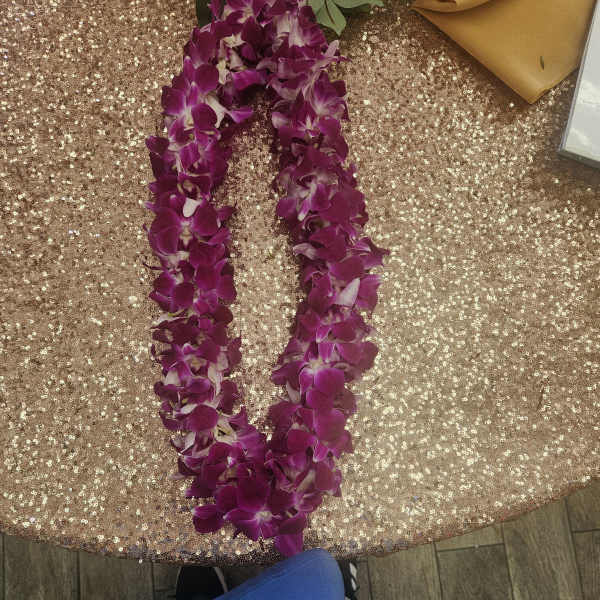 Hawaiian Lei - Flower lei - Doble Fresh Purple Orchid Lei -