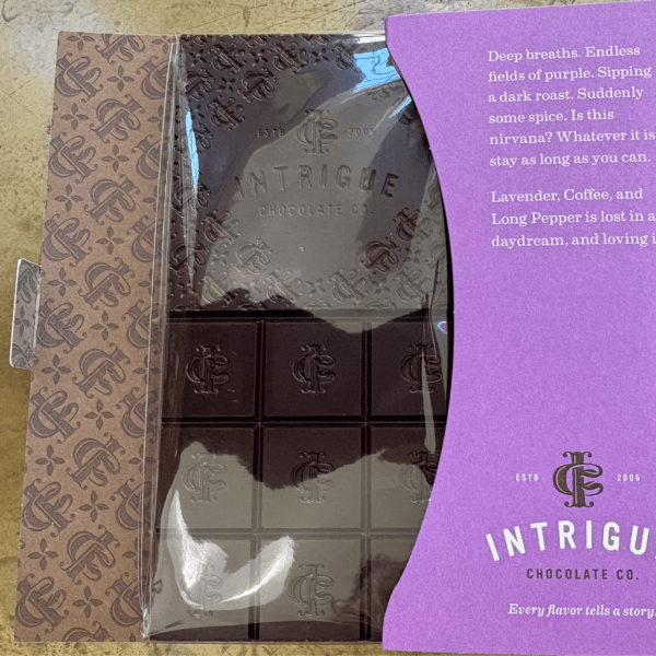 Intrigue Chocolate Co. Lavender, Coffee & Long Pepper Chocolate Bar