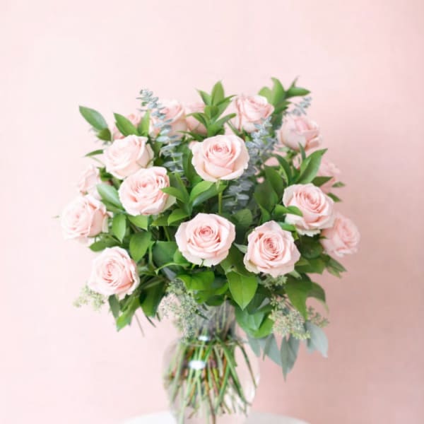 Two Dozen Premium Light Pink Roses Luxury Arrangement