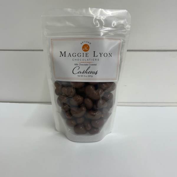 Bag of milk chocolate covered cashews