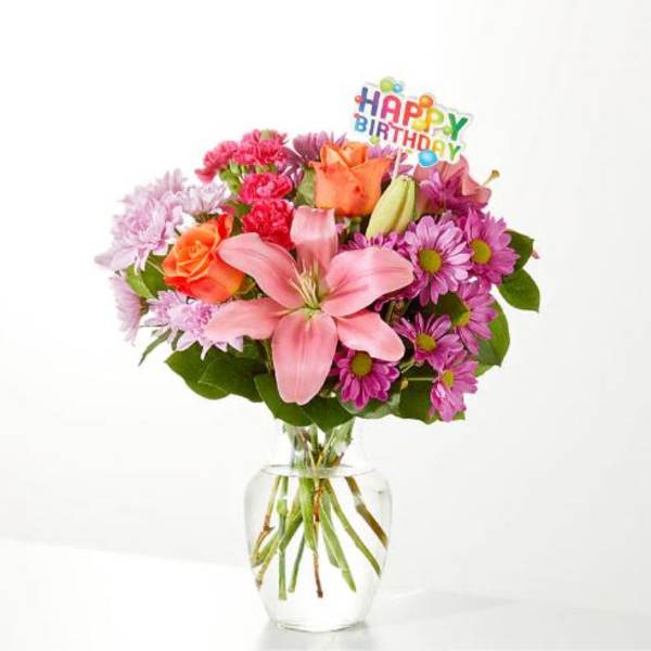 Happy Birthday Topper Flower