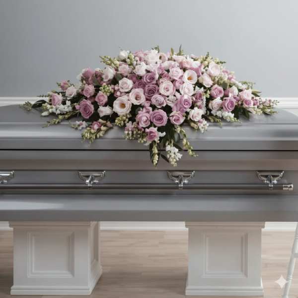 Pink Full flower Casket