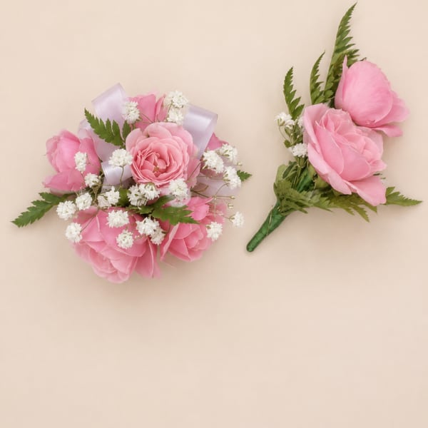 Prom Set Corsage Pink